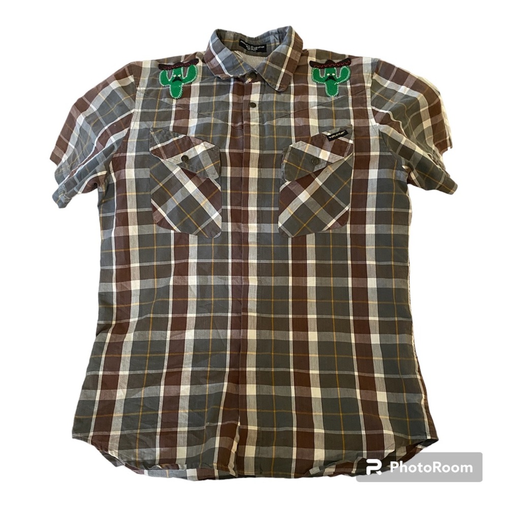 Volcom Shirt Men’s Cactus With Mustache & Sombrero Size Small
